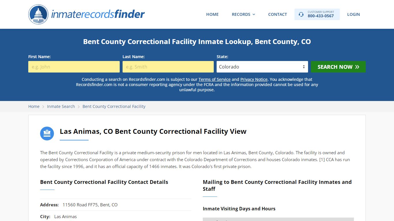 Bent County Correctional Facility Roster & Inmate Search ...