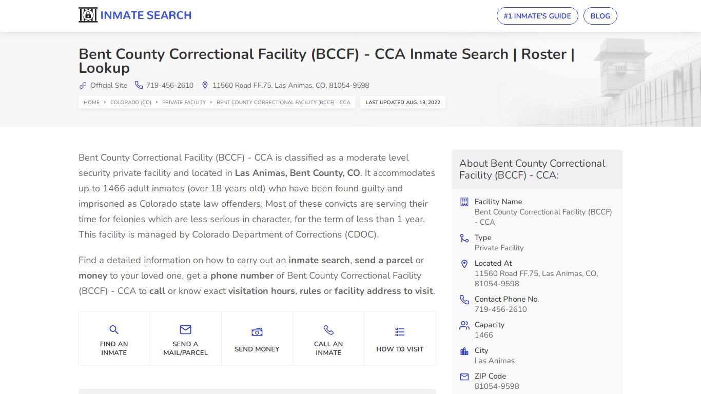 Bent County Correctional Facility (BCCF) - CCA Inmate ...